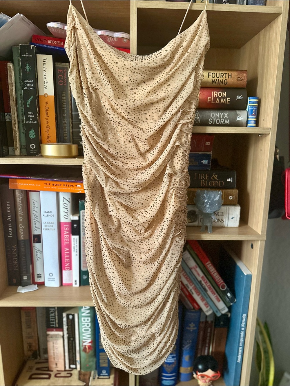 Oh Polly- Gold Sequin Spaghetti-Strap Mini Dress - Picture 3 of 5